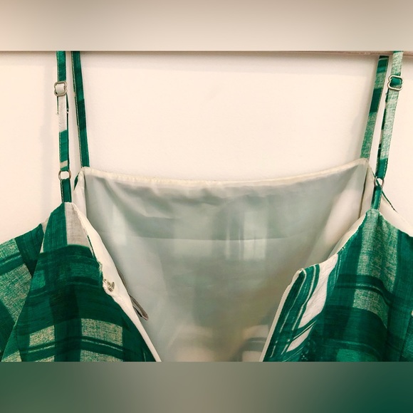 Kristin Davis Green Plaid Midi Dress. Size 4. - Picture 3 of 4